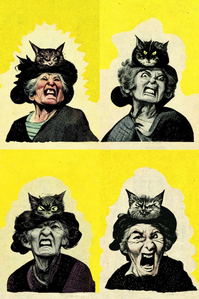 Cats on Hats by Treechild — canvas wall art