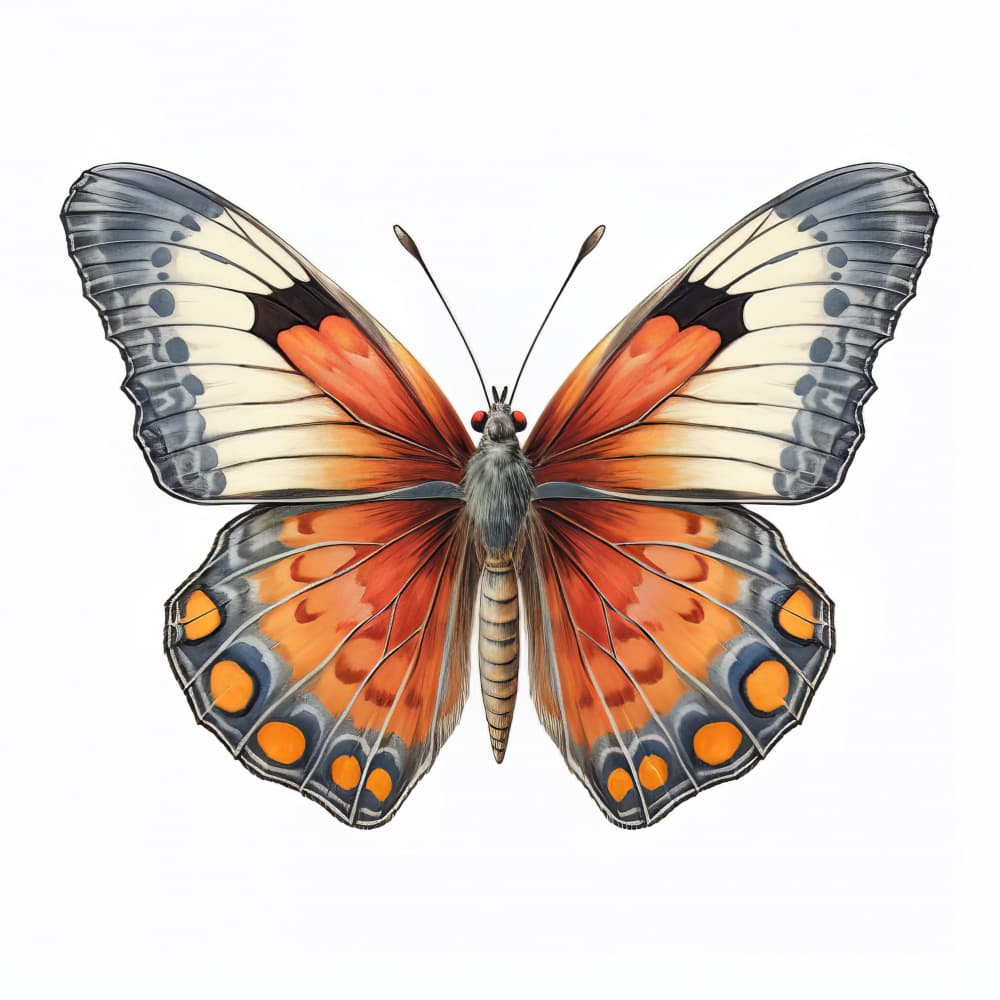 Vibrant Butterfly Illustration by Bilge Paksoylu — canvas wall art