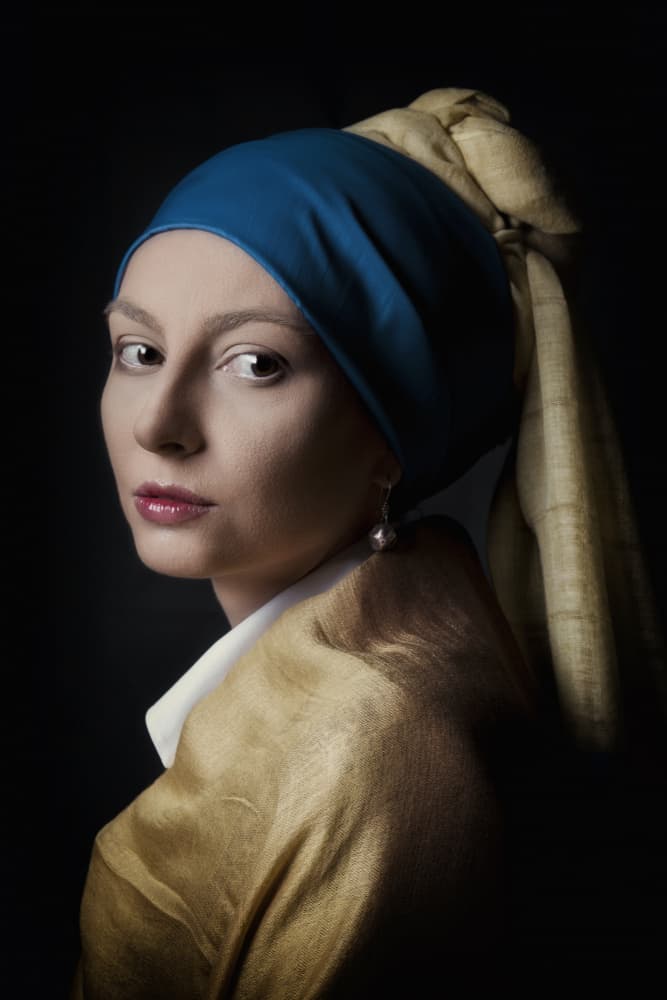 Girl With Blue Turban by Carmen Watkins — canvas wall art