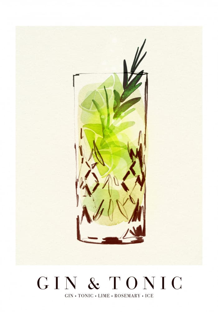 Refreshing Gin Tonic by Ekaterina Koroleva — canvas wall art