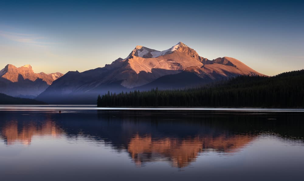 Golden Mountain Lake Reflections by Yuanwei Zuo APA — canvas wall art