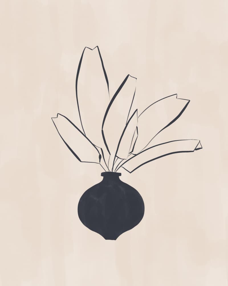 Minimalist Potted Plant by Ivy Green Illustrations — canvas wall art