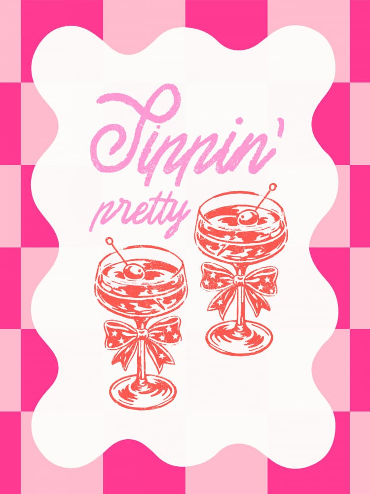 Sippin' Pretty Cocktails by Jolly and Dash — canvas wall art