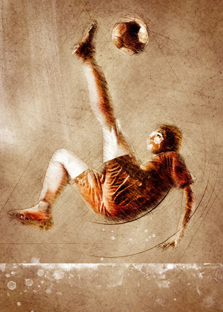 Soccer Bicycle Kick by Justyna Jaszke — canvas wall art