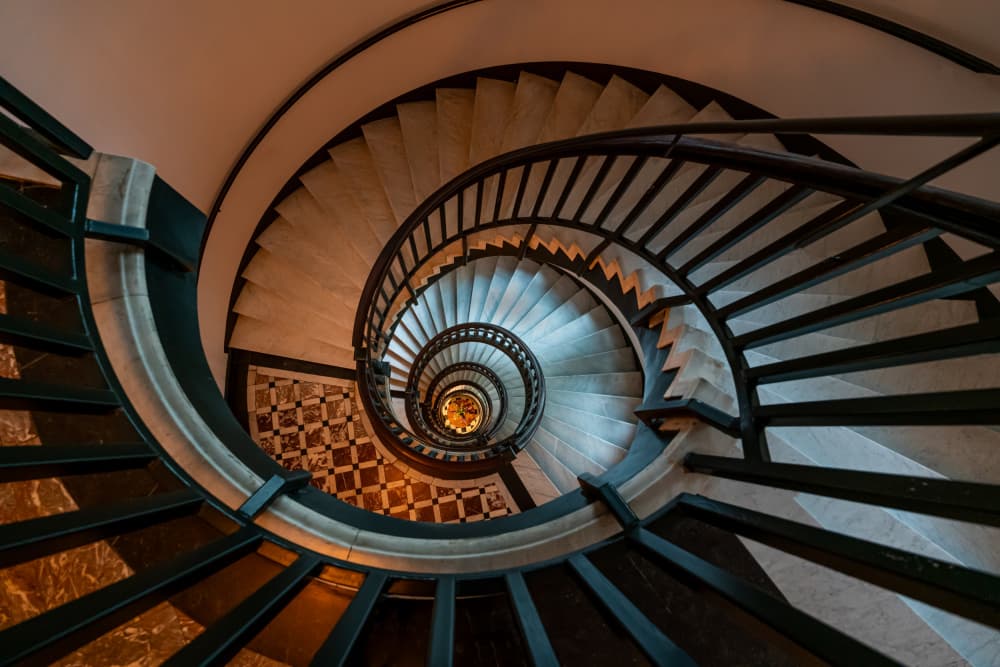 Elegant Spiral Staircase by Jimmy Yang — canvas wall art
