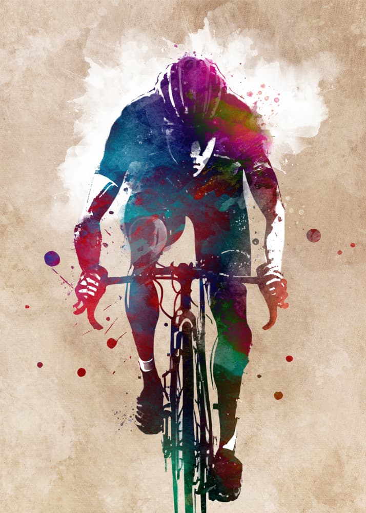 Vibrant Cycling Action by Justyna Jaszke — canvas wall art