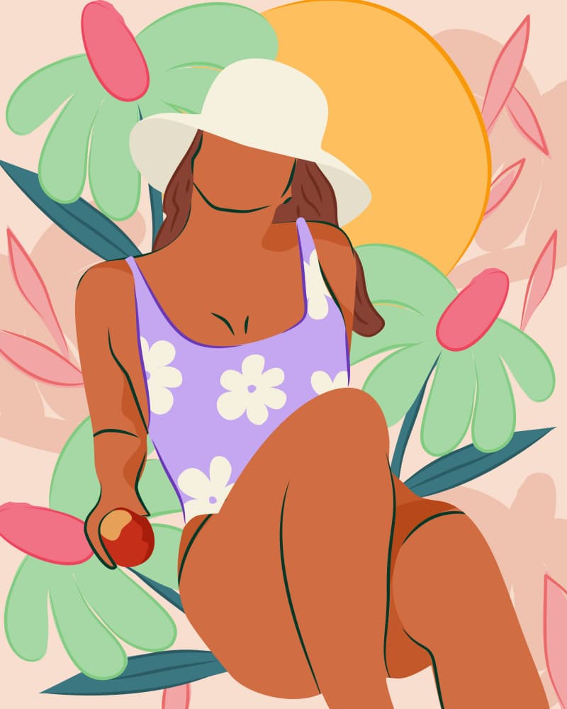 Floral Summer Woman by Kintsugi99 — canvas wall art