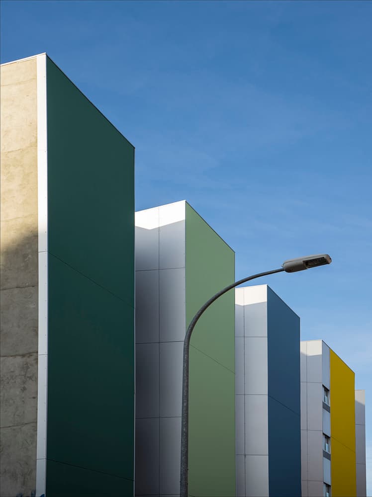Colorful Geometric City by Carlos Pardo — canvas wall art
