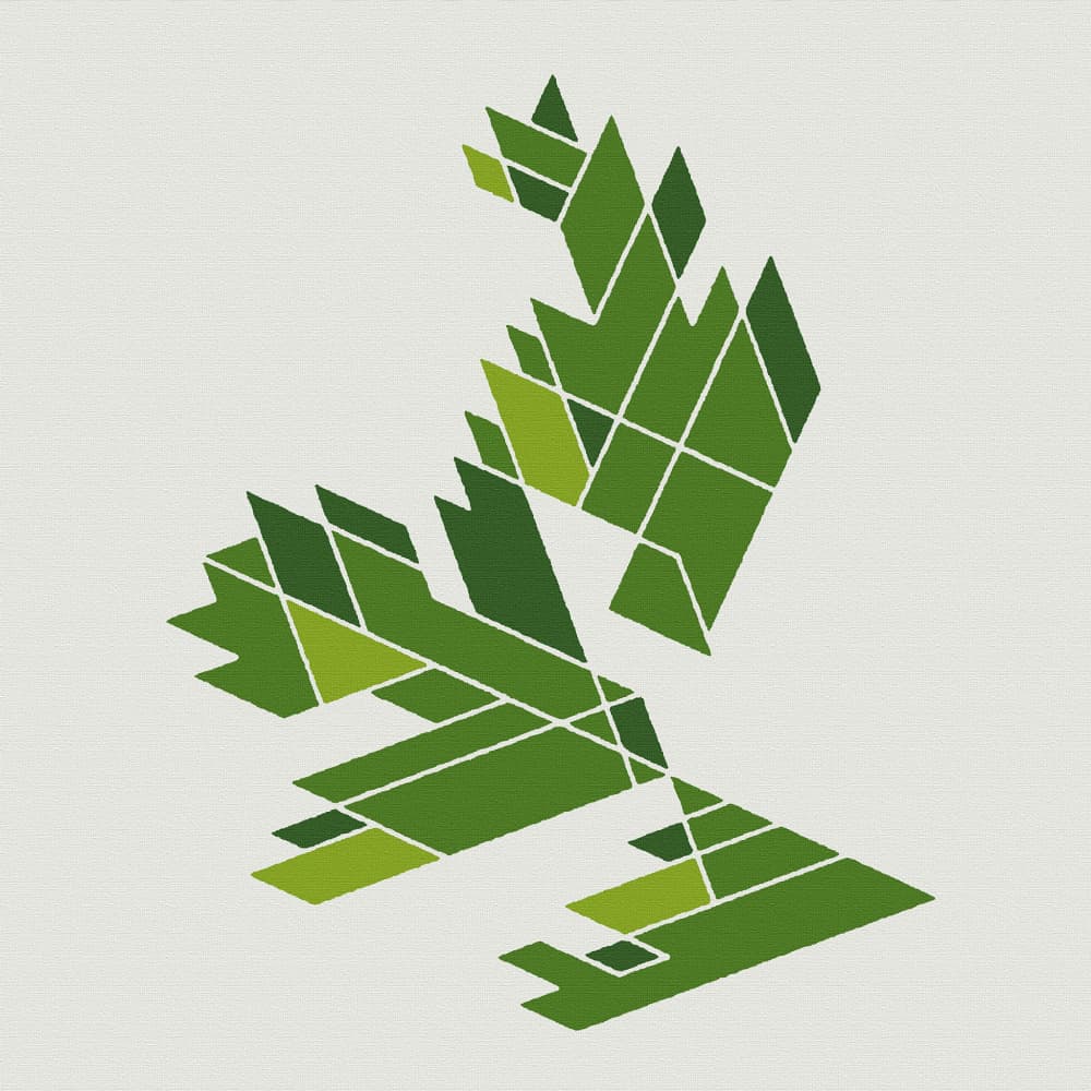 Green Geometric Foliage by Rafa Mateo — canvas wall art