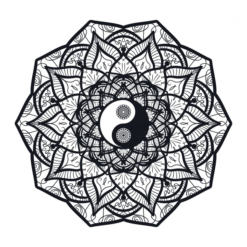 Yin Yang Mandala Harmony by Marika Barsrsind — canvas wall art
