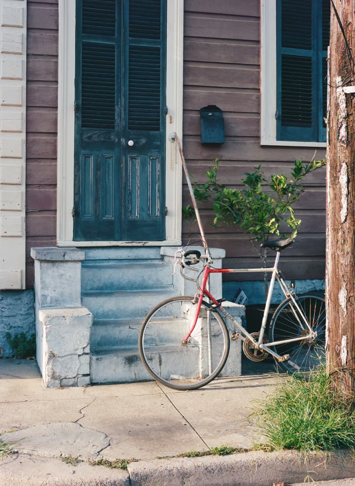 Vintage Bike Old House by Bethany Young — canvas wall art