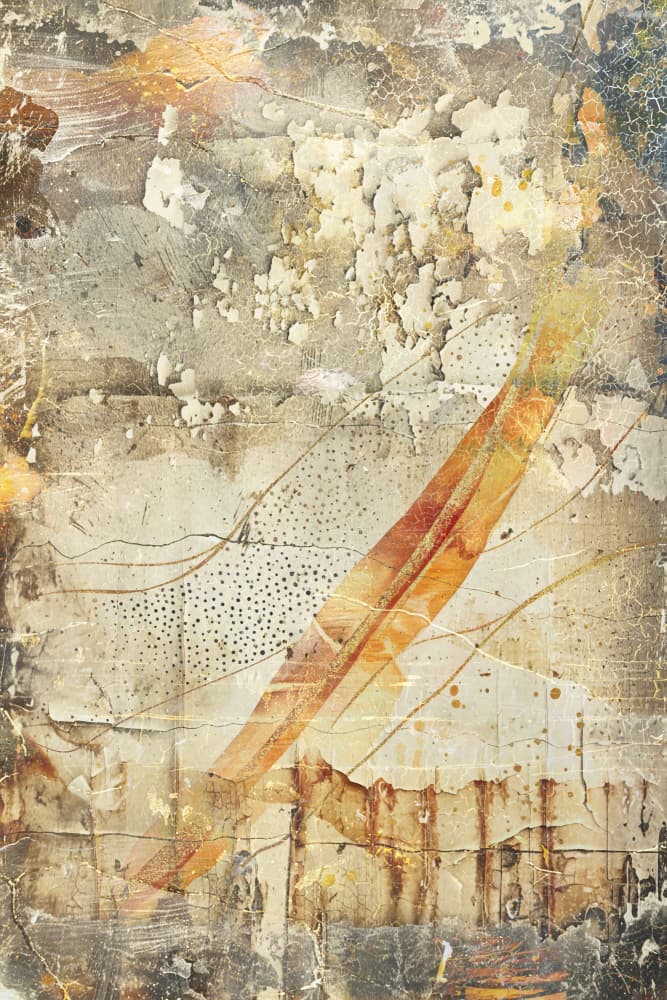 Warm Distressed Layers by Rafal Kulik — canvas wall art