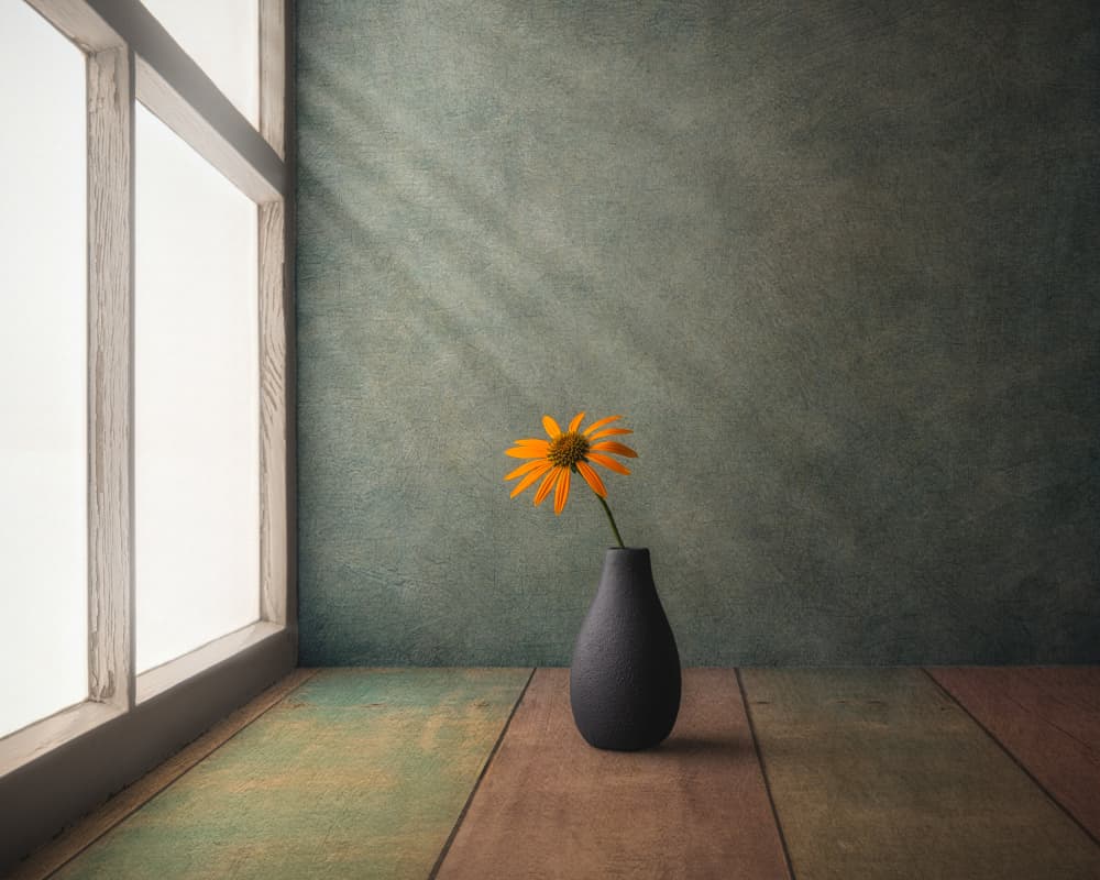 Golden Flower Still Life by Marko Klavs — canvas wall art