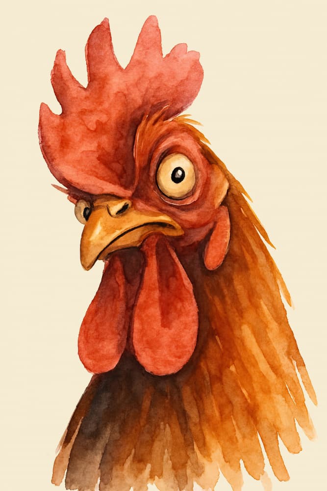 Anxious Rooster by Natalie Bruns — canvas wall art