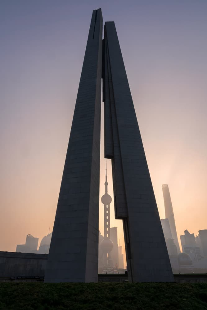 Shanghai Monument Framing Tower by John J. Chen — canvas wall art