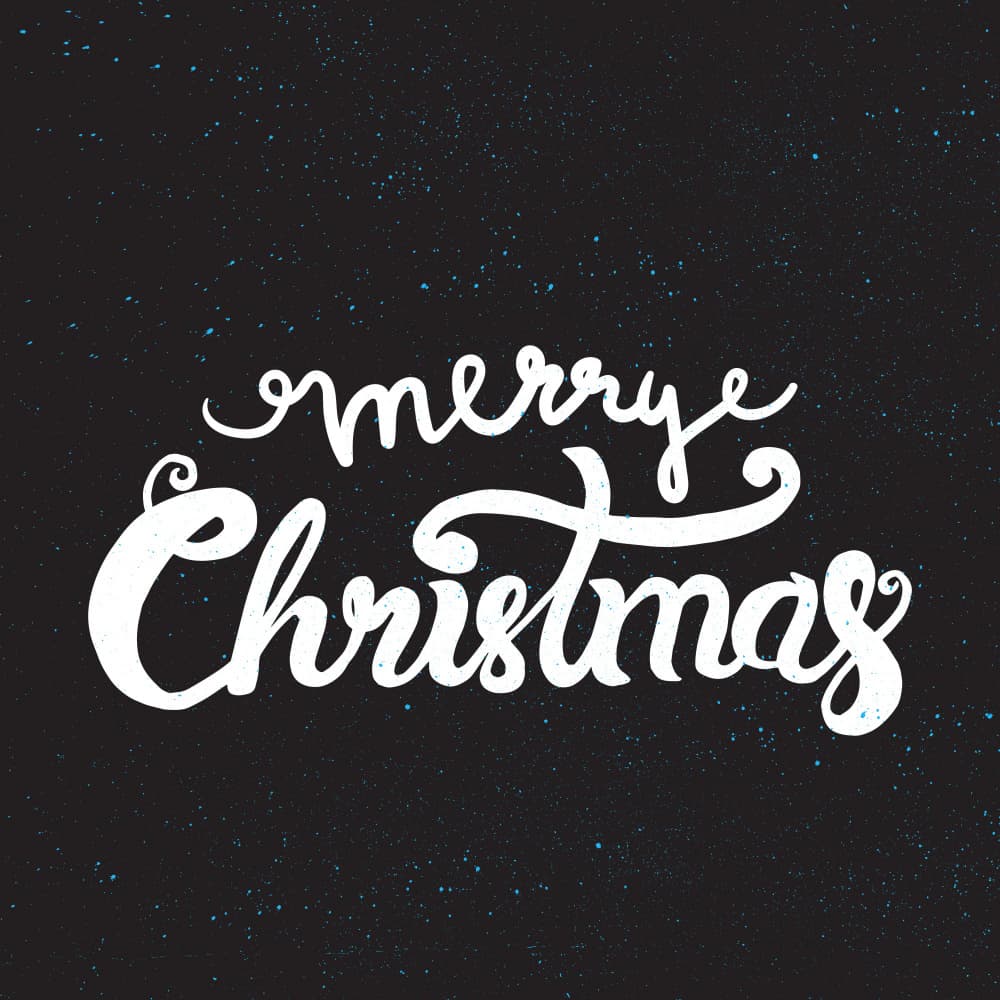 Merry Christmas Lettering by Marika Barsrsind — canvas wall art