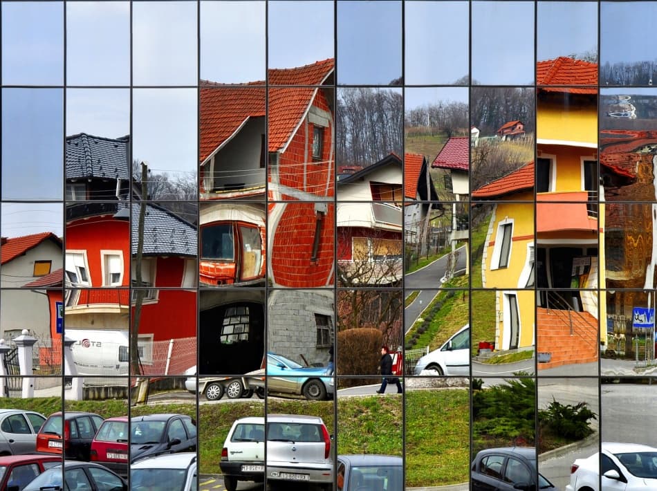 Geometric House Reflections by Samanta Krivec — canvas wall art