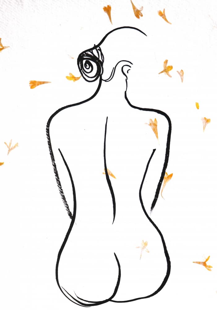 Feminine Form Line Art by Santhosh ch — canvas wall art