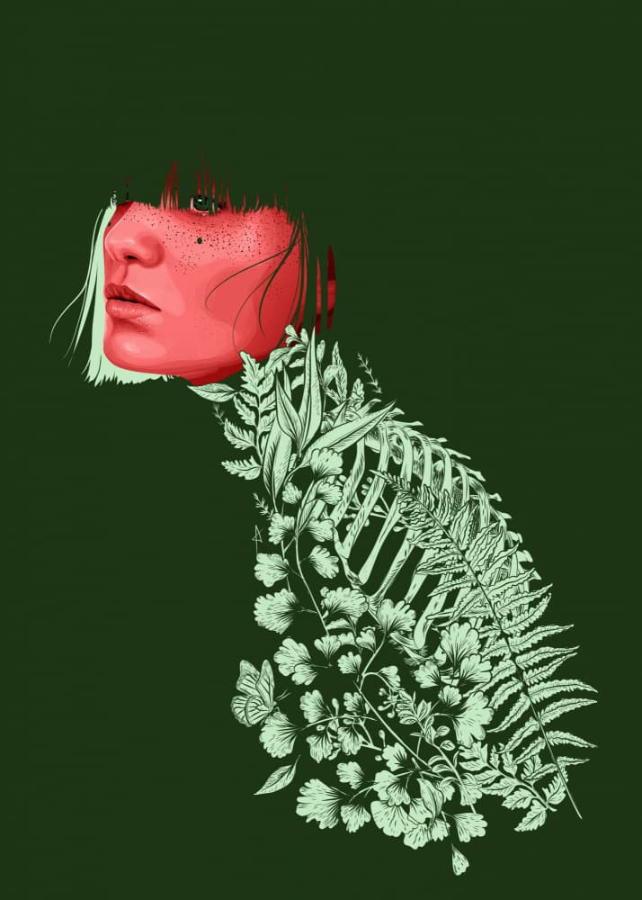Ethereal Botanical Portrait by AnA Ariane — canvas wall art