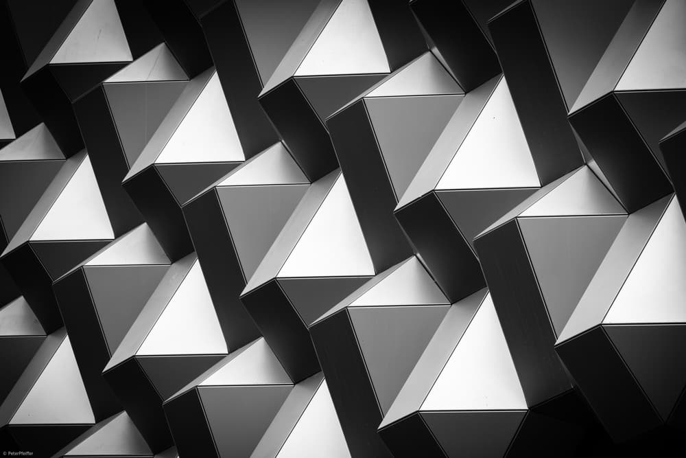Dimensional Geometric Pattern by Peter Pfeiffer — canvas wall art