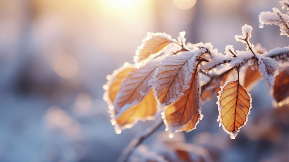 Frost-Kissed Leaves by Treechild — canvas wall art