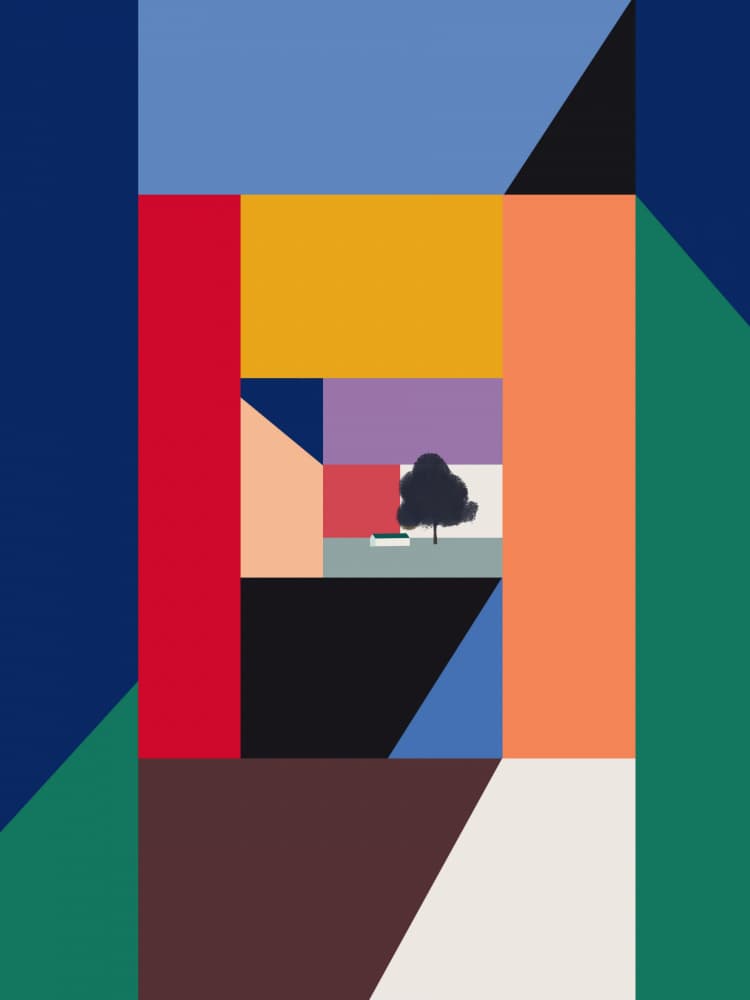 Modern Geometric Tree by Little Dean — canvas wall art