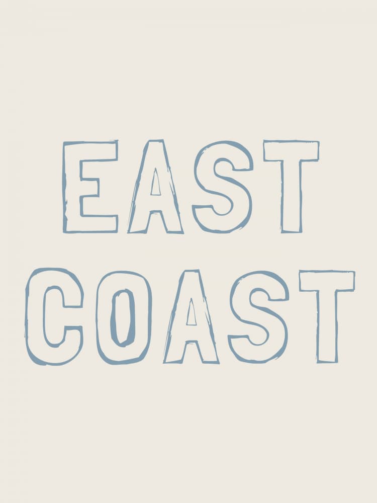 Distressed East Coast Letters by Jolly and Dash — canvas wall art