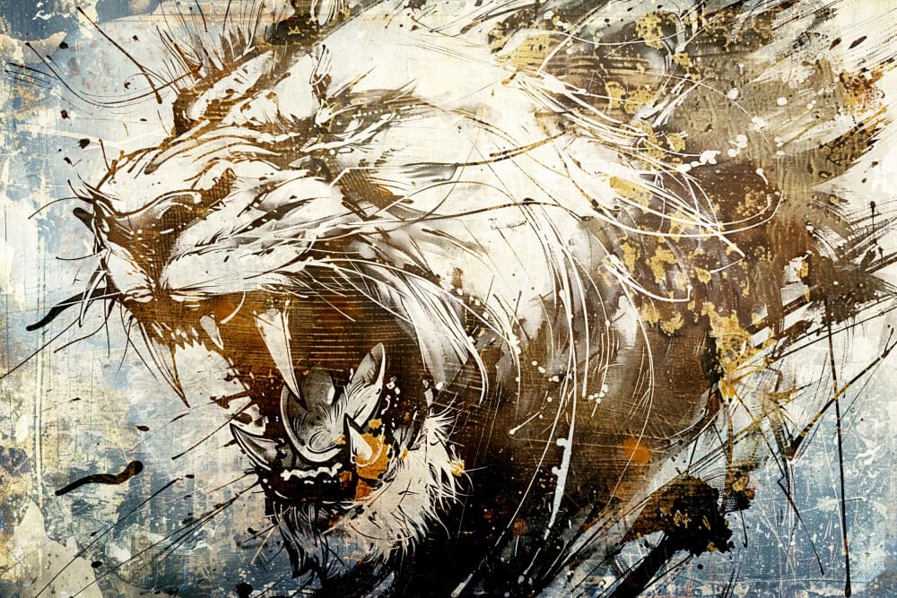 Fierce Lion Roar by Rafal Kulik — canvas wall art