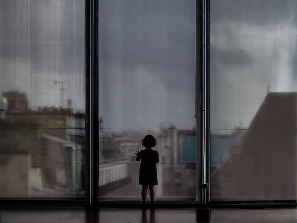Child's City Gaze by Rodrigo Marin — canvas wall art
