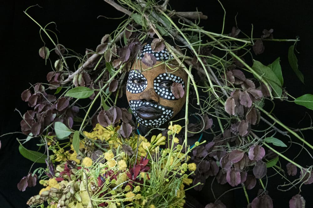 Organic Mask Floral Portrait by Elena Molina — canvas wall art