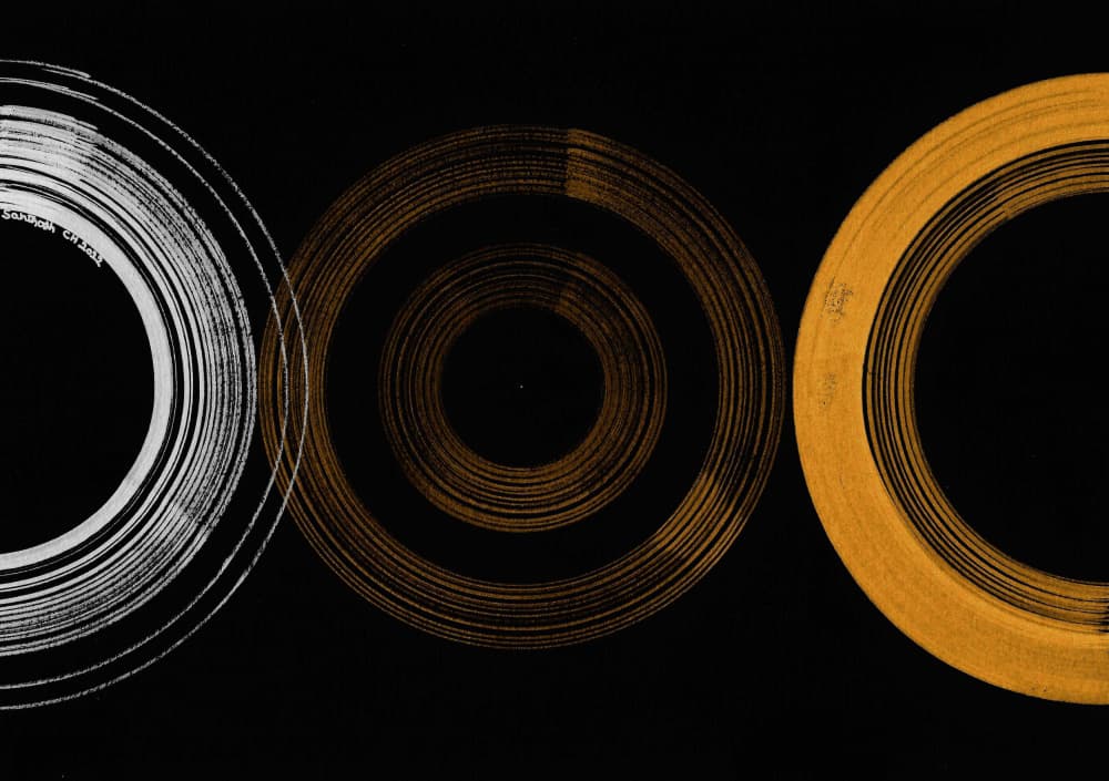 Abstract Golden Circles by Santhosh ch — canvas wall art