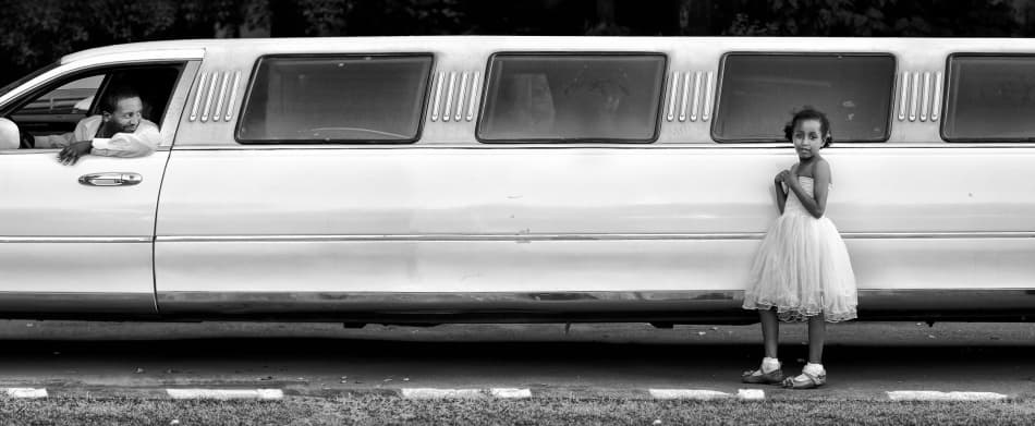 Little Girl White Limo by Izidor Gasperlin — canvas wall art