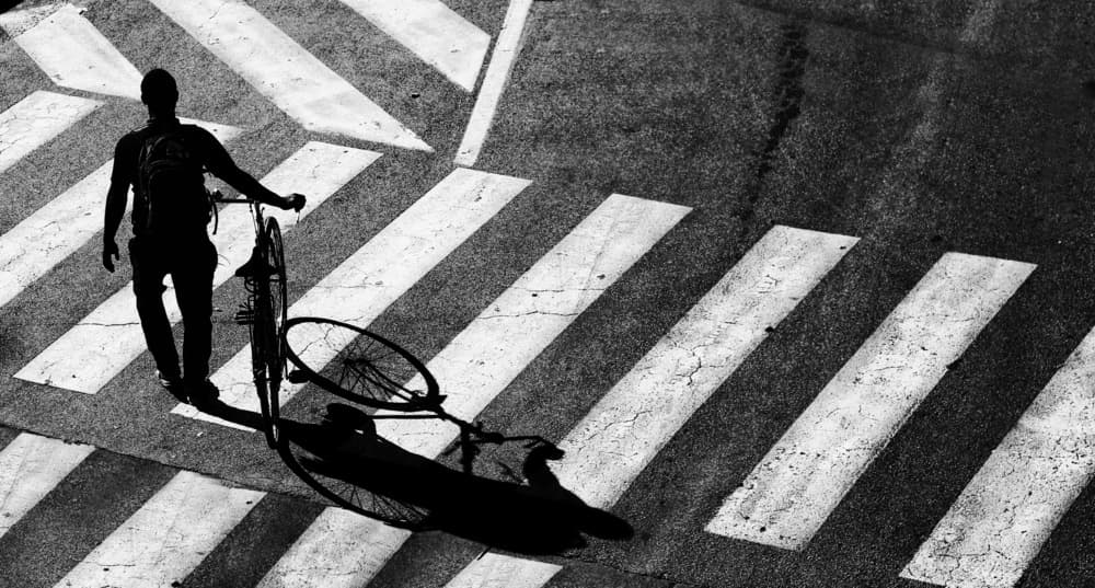 Urban Bike Crossing by Luciano Caturegli — canvas wall art