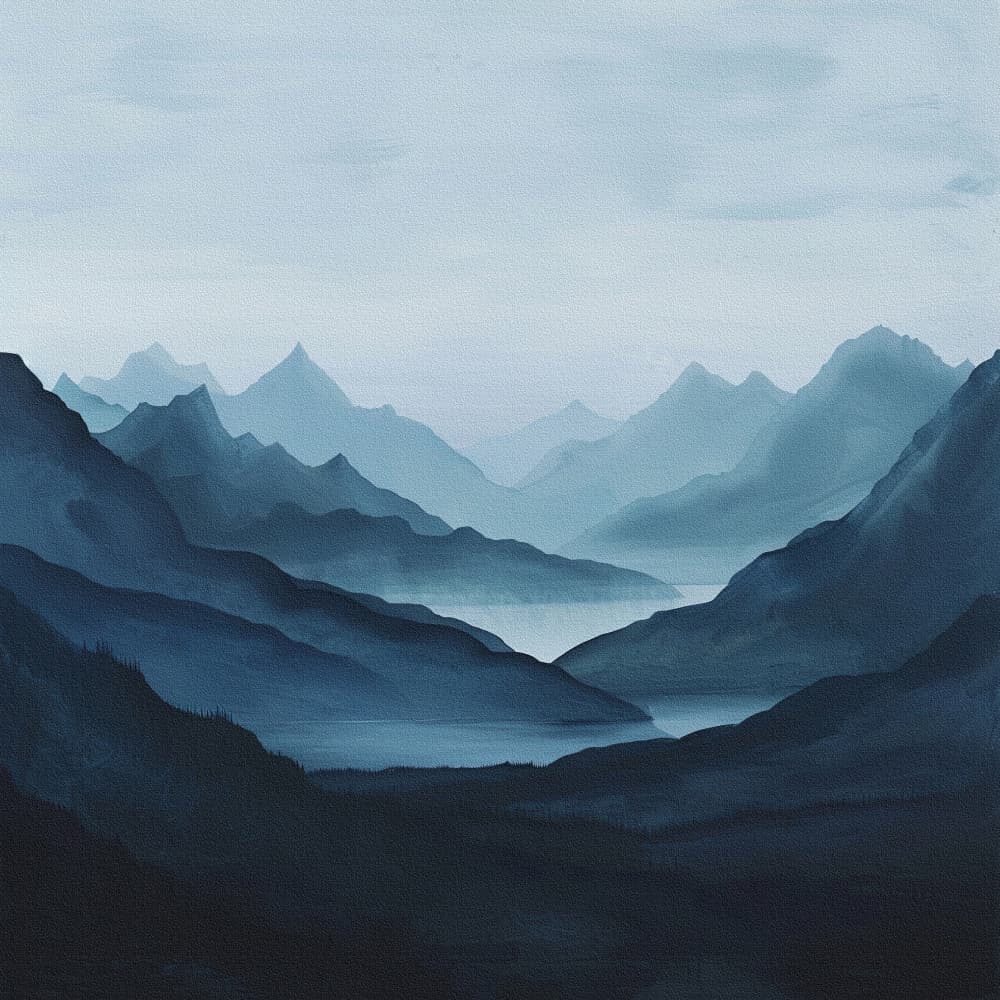 Blue Mountain Serenity by Bilge Paksoylu — canvas wall art