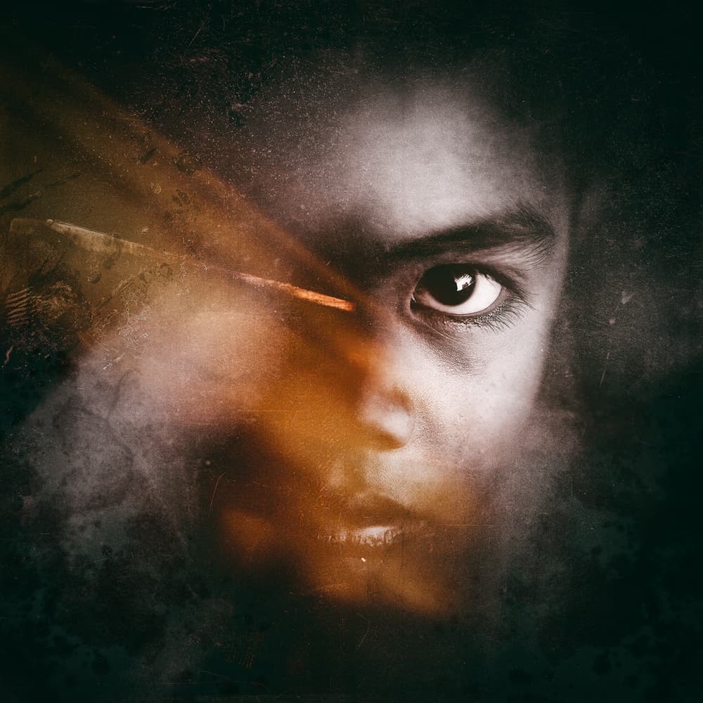 Intense Dark Gaze by Suhandi Jitir — canvas wall art