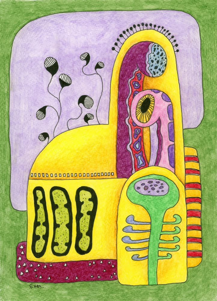 Colorful Abstract Creature by Elena Khomutova-Miller — canvas wall art