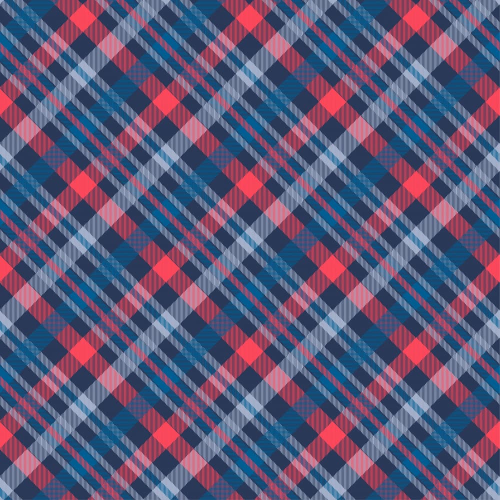 Classic Blue Red Plaid by Marika Barsrsind — canvas wall art