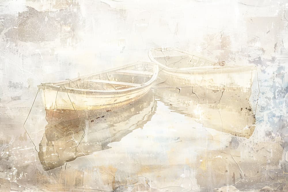 Tranquil Boat Reflections by Rafal Kulik — canvas wall art