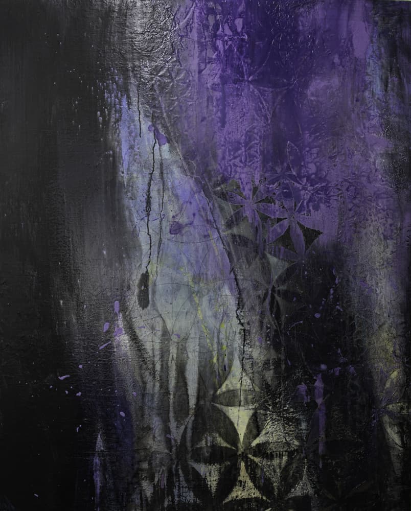 Dark Purple Abstract Flow by Deb Chaney — canvas wall art