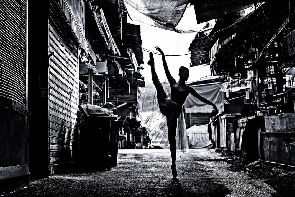 Urban Ballet Silhouette by Amnon Eichelberg — canvas wall art