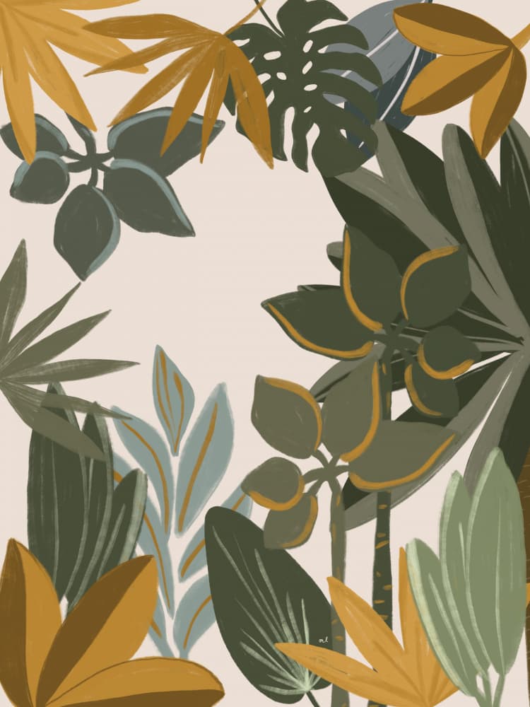 Lush Tropical Foliage by Menina Lisboa — canvas wall art