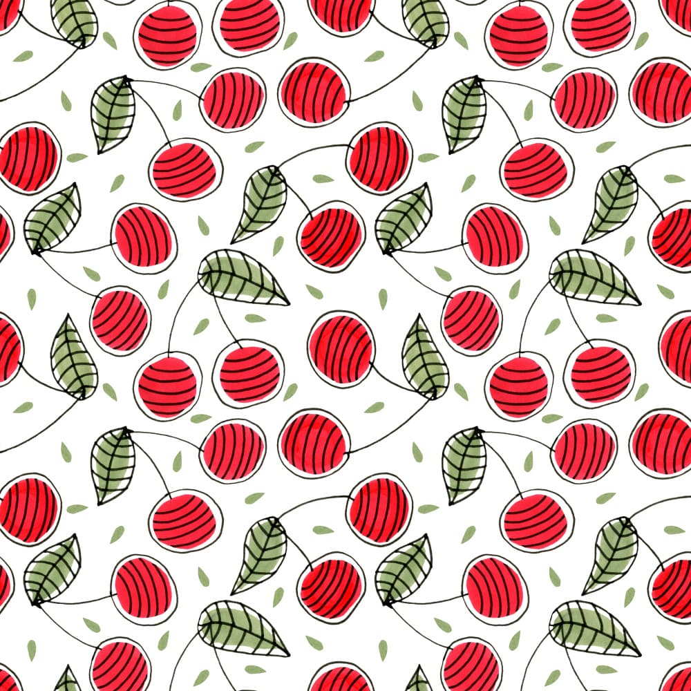 Sweet Cherry Pattern by Michele Channell — canvas wall art