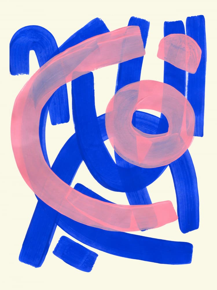Vibrant Blue Pink Abstract by Ejaaz Haniff — canvas wall art