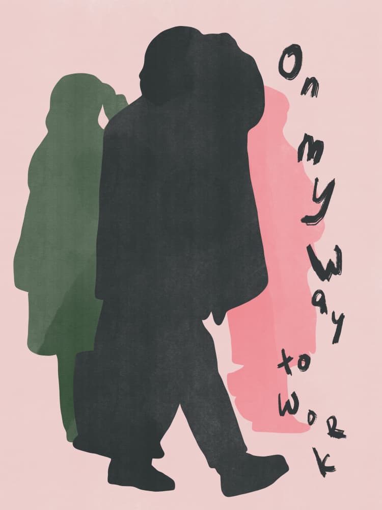 Morning Commute Silhouettes by Little Dean — canvas wall art
