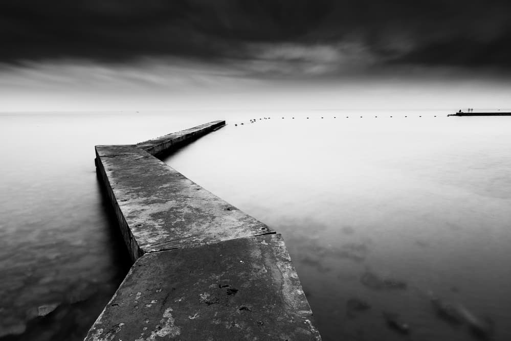 Long Pier Calm Sea by Xiaoliang Guo — canvas wall art
