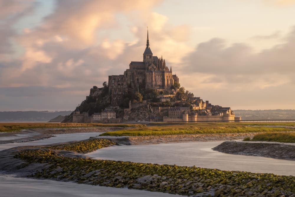 Mont Saint Michel Golden Hour by Nicholas — canvas wall art