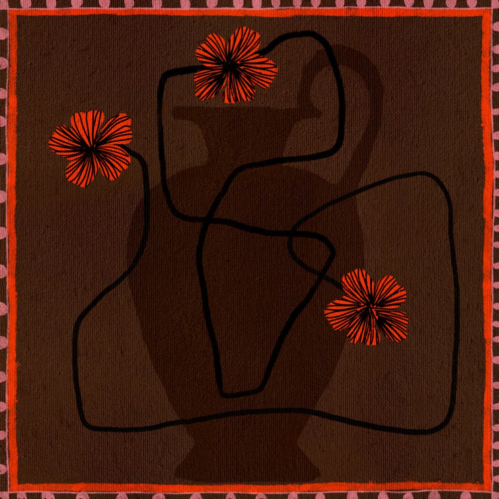 Out of Vase Blooms 3 by Shatha Al Dafai — canvas wall art