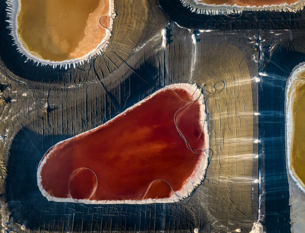 Vibrant Salt Pools Aerial by Shenshen Dou — canvas wall art