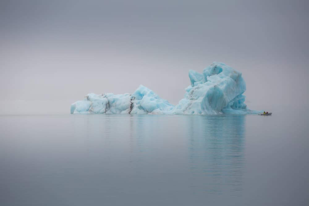 Blue Icebergs On Calm Water by Stefan Danko — canvas wall art