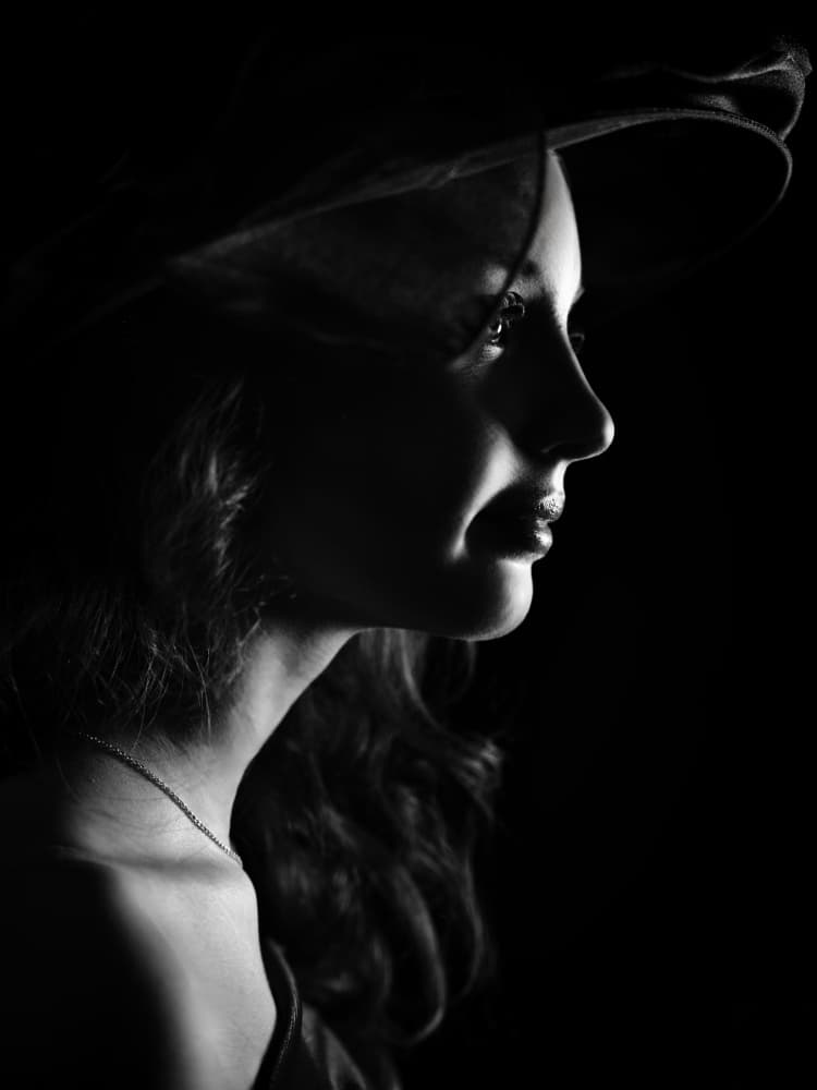 Mysterious Woman Profile by Lee Kershaw — canvas wall art